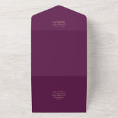 Invitation Tout En Un Palette Plum violet Rose Mariage or  (Dehors)