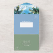 Invitation Tout En Un Palm Tree Beach Tropical QR Code Ocean Location (Dehors)