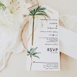 Invitation Tout En Un Palm Tree Destination Mariage moderne<br><div class="desc">Cette destination palmier mariage moderne tout en une invitation design dispose de palmiers d'aquarelle tropicale sur un arrière - plan blanc éclatant qui évoque l'ambiance rêvée d'un mariage de destination. ce design rayonne le romantisme des rives de sable et des palmiers balançoires, parfait pour les couples à la recherche d'une...</div>