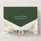 Invitation Tout En Un Palme tropicale | Mariage de Monstera Beach (Verso)