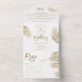 Invitation Tout En Un Palmier d'or moderne chic mariage tropical (À l'intérieur)
