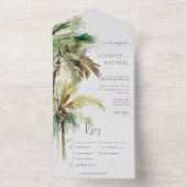 Invitation Tout En Un Palmiers tropicaux Dîner moderne (À l'intérieur)