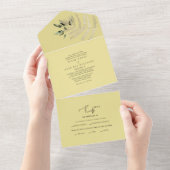 Invitation Tout En Un Pampas beige Mariage jaune (Déchirure)