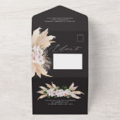 Invitation Tout En Un Pampas bohème moderne herbe mariage botanique tous (Dehors)