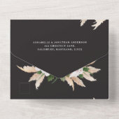 Invitation Tout En Un Pampas bohème moderne herbe mariage botanique tous (Verso)