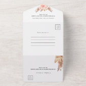 Invitation Tout En Un Pampas d'anniversaire Bouteilles de papillon rose  (Dehors)