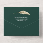 Invitation Tout En Un Pampas Eucalyptus Arch Emerald Green Wedding (Verso)