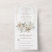 Invitation Tout En Un Pampas Grass Bohême Boho Eucalyptus Mariage (À l'intérieur)