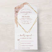 Invitation Tout En Un Pampas Grass Bohemian Boho Mariage tropical (À l'intérieur)