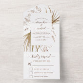 Invitation Tout En Un Pampas Grass Bohemian Boho Wedding RSVP (À l'intérieur)
