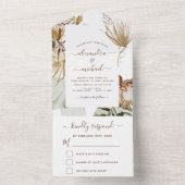 Invitation Tout En Un Pampas Grass Bohemian Boho Wedding RSVP (À l'intérieur)