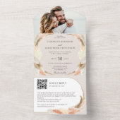 Invitation Tout En Un Pampas grass boho photo QR code mariage (À l'intérieur)