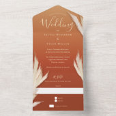 Invitation Tout En Un Pampas Grass brûlé Mariage orange (À l'intérieur)