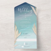Invitation Tout En Un Pampas Grass Ocean Beach Wedding (À l'intérieur)