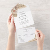 Invitation Tout En Un Pampas Grass Palm Aquarelle Mariage repas (Déchirure)
