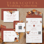 Invitation Tout En Un Pampas Grass Terracotta QR Code Automne Automne Bu