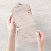 Invitation Tout En Un Pampas Grass tout en un mariage Inviter RSVP (Déchirure)