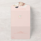 Invitation Tout En Un Pampas moderne Boho Coral Tropical Cream Mariage (Dehors)