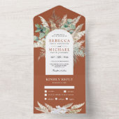 Invitation Tout En Un Pampas Rustique Eucalyptus Arch Terracotta Mariage (À l'intérieur)