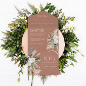 Invitation Tout En Un pampas rustique moderne eucalyptus mariage code QR