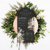 Invitation Tout En Un pampas rustique moderne eucalyptus mariage QR code