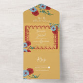 Invitation Tout En Un Papel Picado Fleurs Vignes Botaniques Boda Mexicai (À l'intérieur)