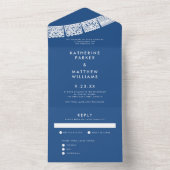 Invitation Tout En Un Papier Picado Mariage Bannière Bleu (À l'intérieur)