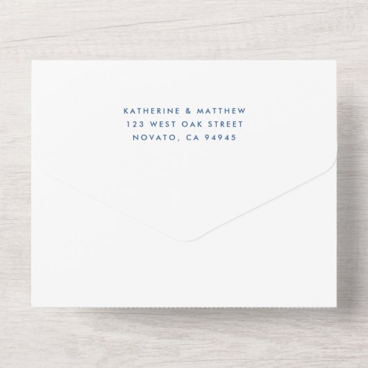 Invitation Tout En Un Papier Picado Mariage Bannière Bleu (Verso)