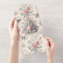 Papier Toile de Jouy Floral rose victorien