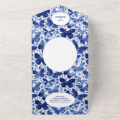 Invitation Tout En Un Papillon bleu blanc (Dehors)