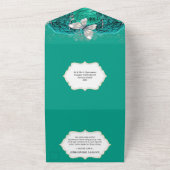 Invitation Tout En Un papillon bleu turquoise brillant d'anniversaire (Dehors)
