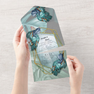 Invitation Tout En Un Papillons du Paradis Tout en un Mariage Inviter