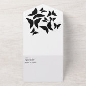 Invitation Tout En Un Papillons Noir Blanc Typographie  (Dehors)