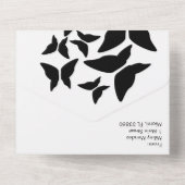 Invitation Tout En Un Papillons Noir Blanc Typographie  (Verso)