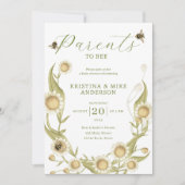 Invitation Tout en un Parents à Bee QR Code Baby shower (Devant)