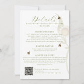 Invitation Tout en un Parents à Bee QR Code Baby shower (Dos)