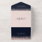 Invitation Tout En Un Paris Tour Eiffel Rose Gold Sparkle Mariage All I (Dehors)