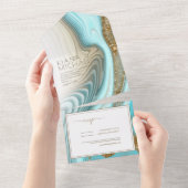 Invitation Tout En Un Parties scintillant Abstraite Strata Mariage ID903 (Déchirure)