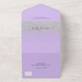 Invitation Tout En Un Parties scintillant argent ombre lavande mariage (Dehors)