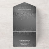 Invitation Tout En Un Parties scintillant blanche noire étincelle modern (Dehors)