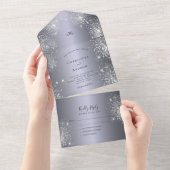 Invitation Tout En Un Parties scintillant d'argent mariage élégant (Déchirure)