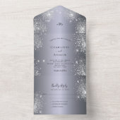 Invitation Tout En Un Parties scintillant d'argent mariage élégant (À l'intérieur)