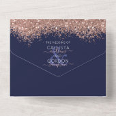 Invitation Tout En Un Parties scintillant de luxe Rose Gold Marine Maria (Verso)