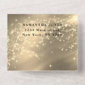 Invitation Tout En Un Parties scintillant d'or étincelle moderne élégant (Verso)