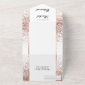 Invitation Tout En Un Parties scintillant d'or rose blanche Confetti Mar (Dehors)
