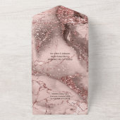 Invitation Tout En Un Parties scintillant en marbre Mariage Rose Gold ID (Dehors)