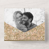 Invitation Tout En Un Parties scintillant en or rose clair Fleur de lis  (Verso)