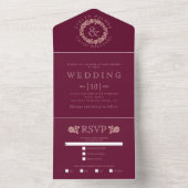 Invitation Tout En Un parties scintillant en or rose couronne sur mariag (À l'intérieur)