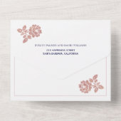 Invitation Tout En Un parties scintillant en or rose couronne sur mariag (Verso)