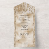 Invitation Tout En Un Parties scintillant Gold Luxe Zebra Print (À l'intérieur)